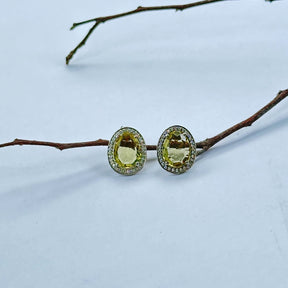 Everyday wear earrings Lemon Quartz Silver 925 Studs
