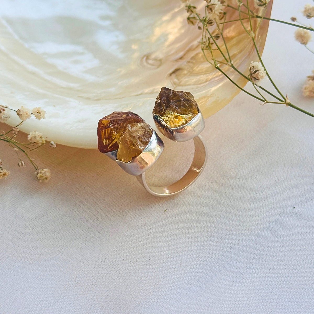 Citrine silver 925 ring