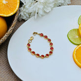 Gemstone Carnelian 18k Gold Plated Silver 925 Bracelet
