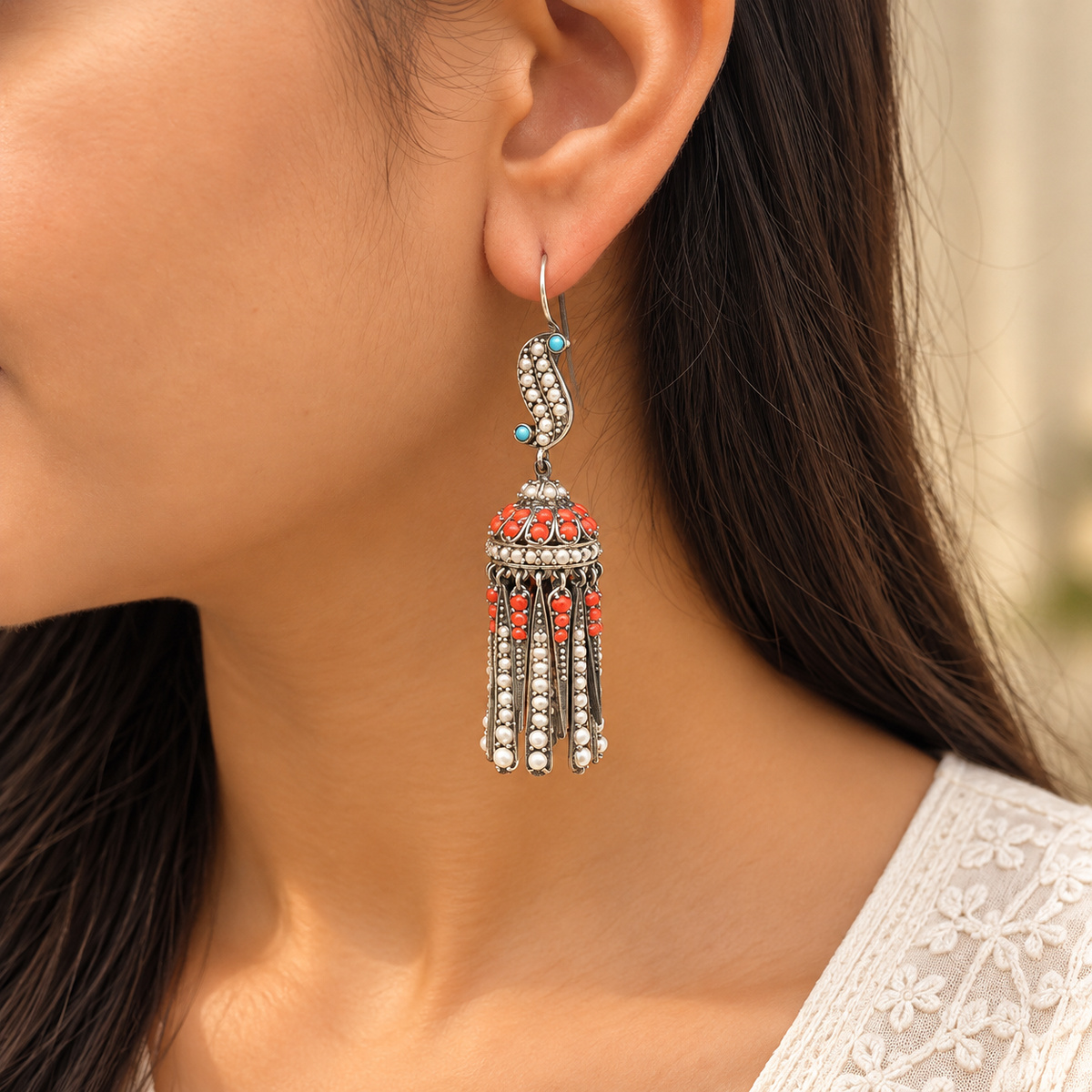 Dhanvin Traditional Silver 925 Earrings