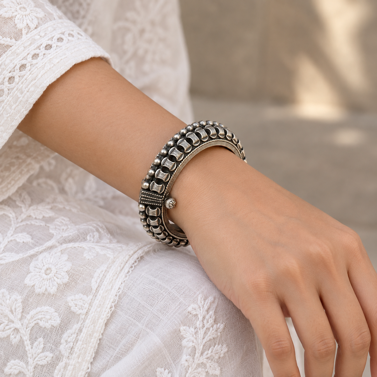 Devangana Silver Bangles