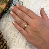 Gemstone Diamond Polki and 18k Gold Plated Silver Ring