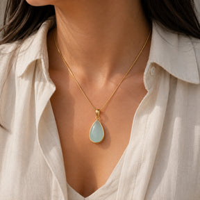 Doris Aquamarine 18k Gold Plated Silver 925 Pendant