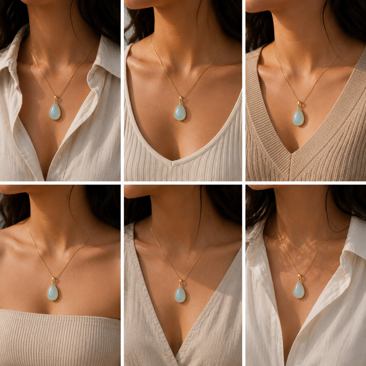 Doris Aquamarine 18k Gold Plated Silver 925 Pendant