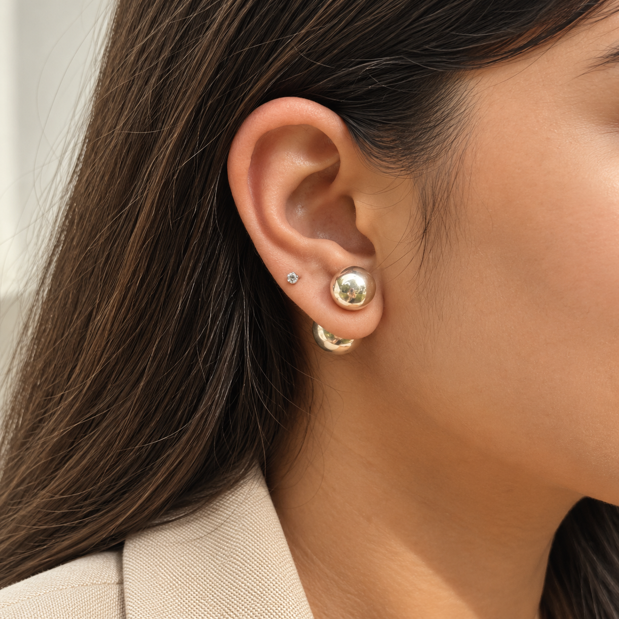 Dumbell Silver 925 Earrings
