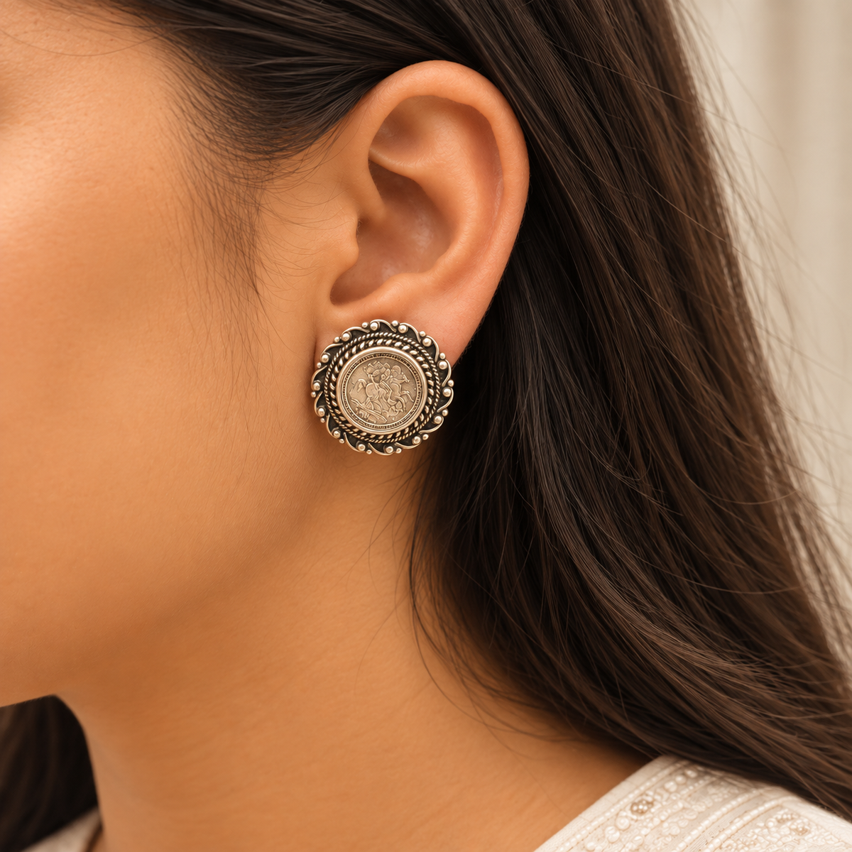 Eklavya Traditional Silver 925 Earrings
