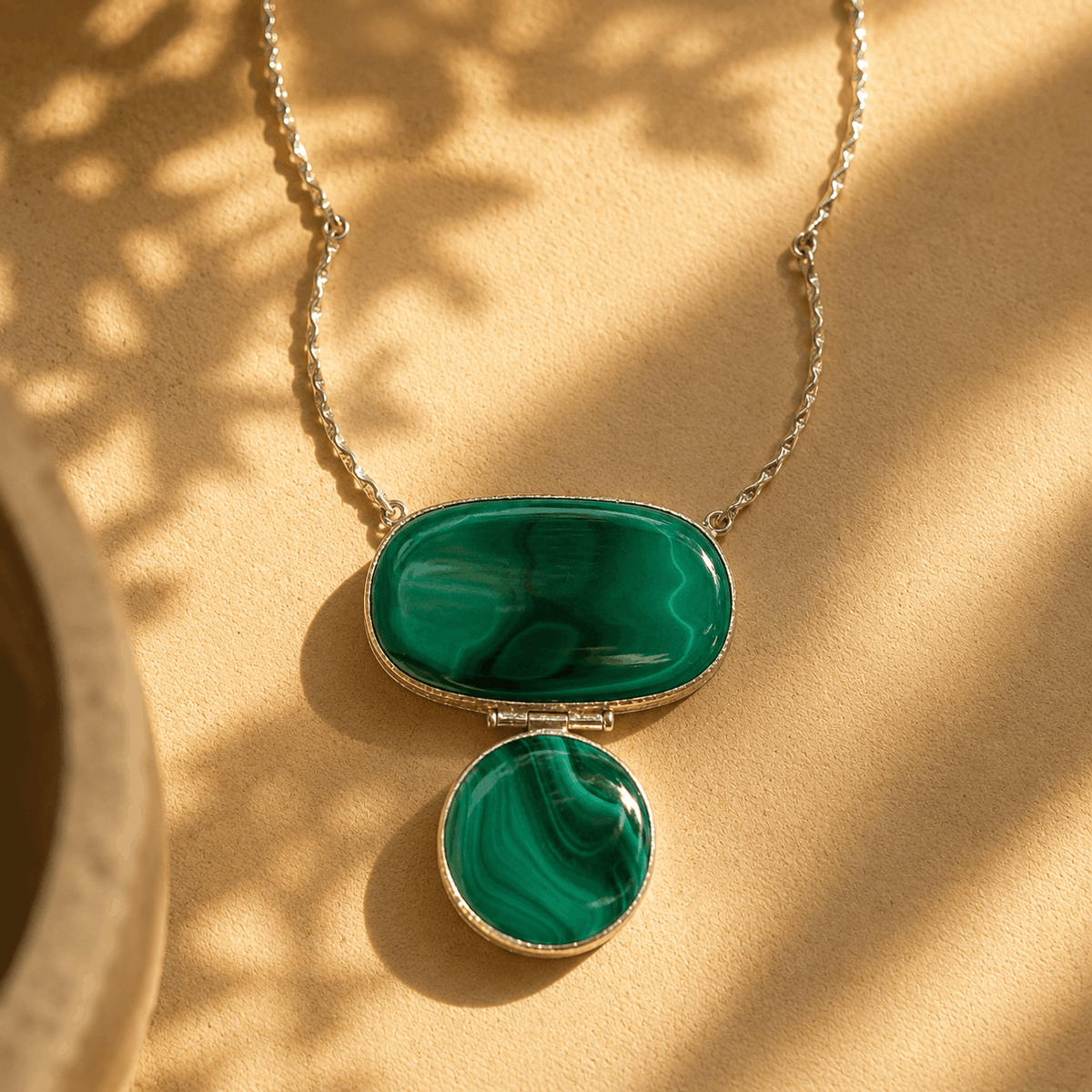 Elara Malachite Silver 925 Pendant Necklace