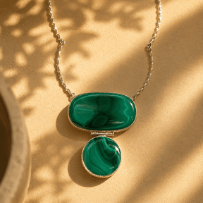 Elara Malachite Silver 925 Pendant Necklace