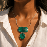 Elara Malachite Silver 925 Pendant Necklace