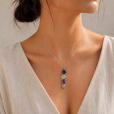 Elys Aquamarine & Amethyst Silver 925 Pendant