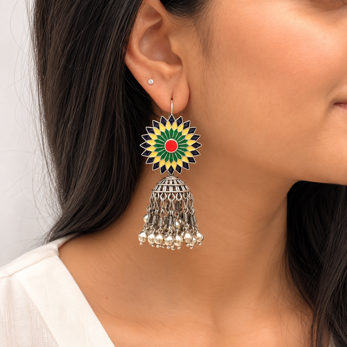 Eshan Traditional Silver 925 Earrings