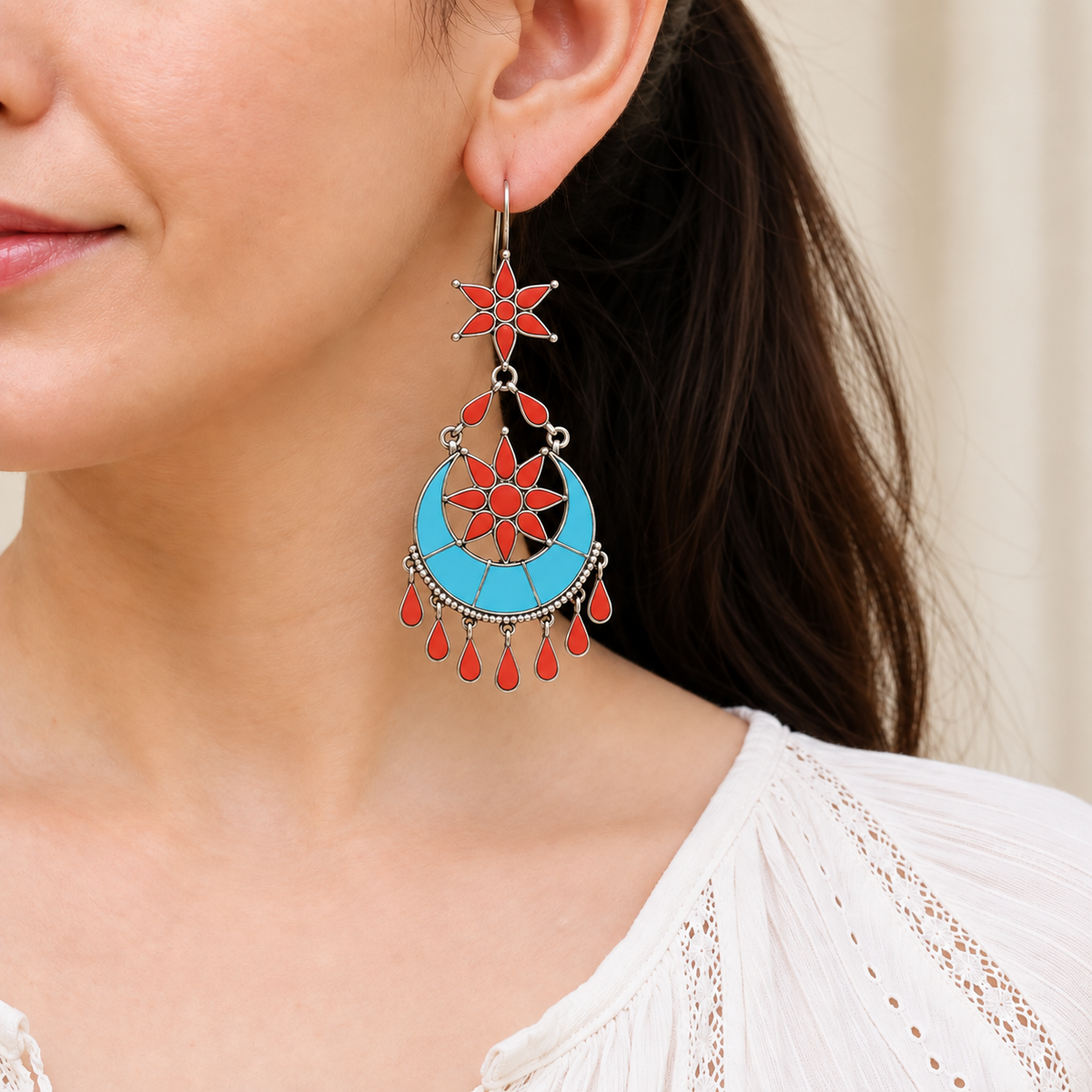 Fluorite Turquoise Earrings