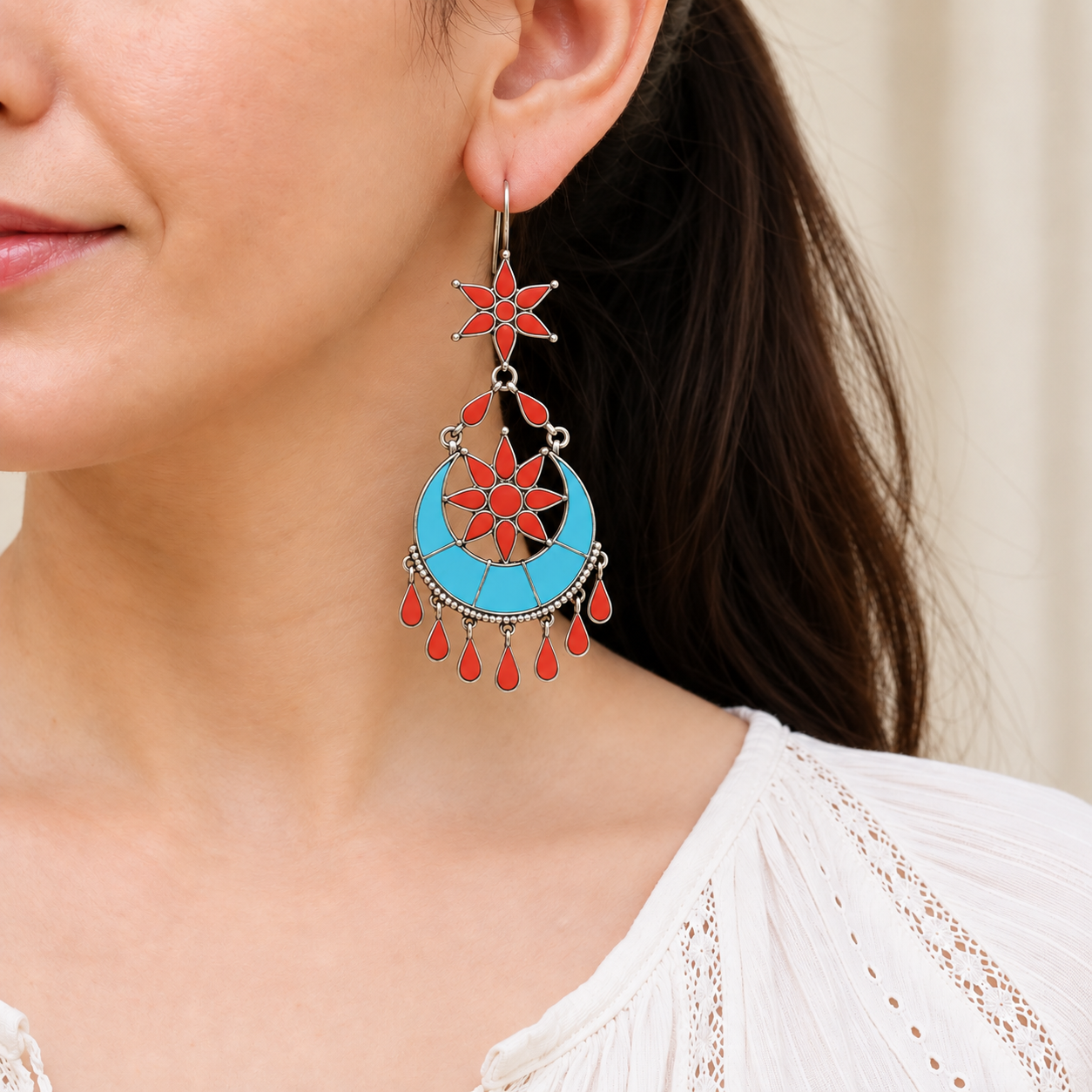 Fluorite Turquoise Earrings