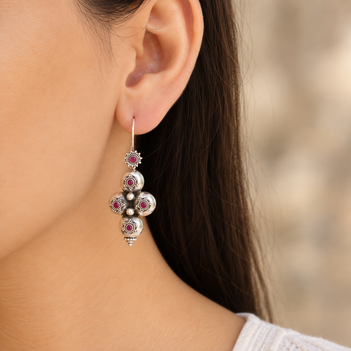 Fuour Silver 925 Ball Earrings