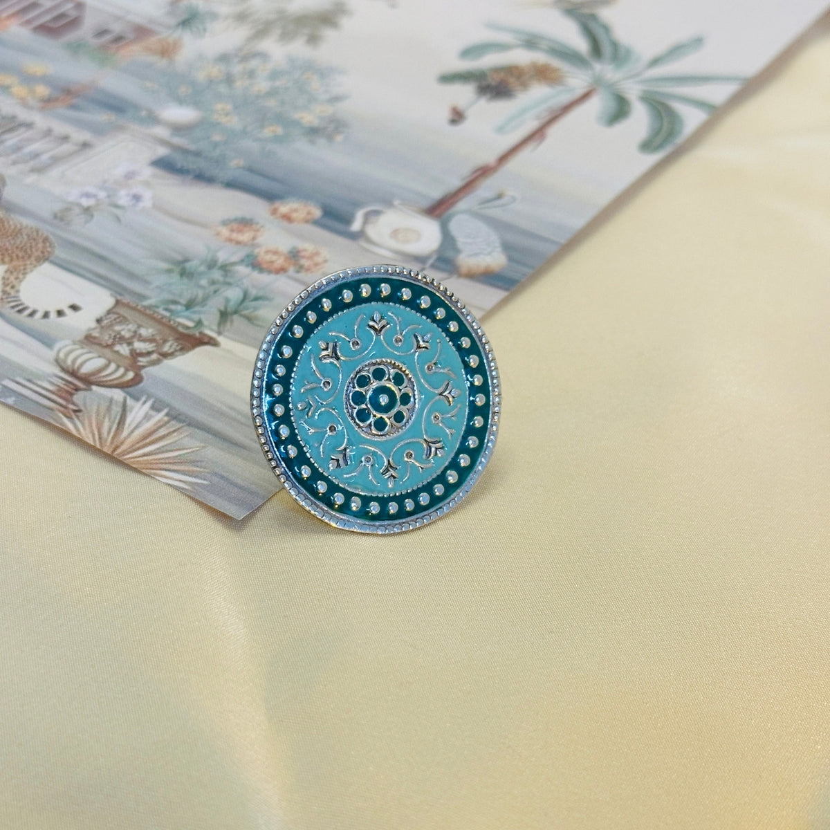 Festive Enamel Silver 925 Ring
