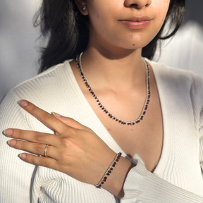 Necklace, Silver Necklace, Garnet Necklace, Minimal Necklace, Red Color Necklace, Garnet Necklace, Natural garnet gemstone silver necklace