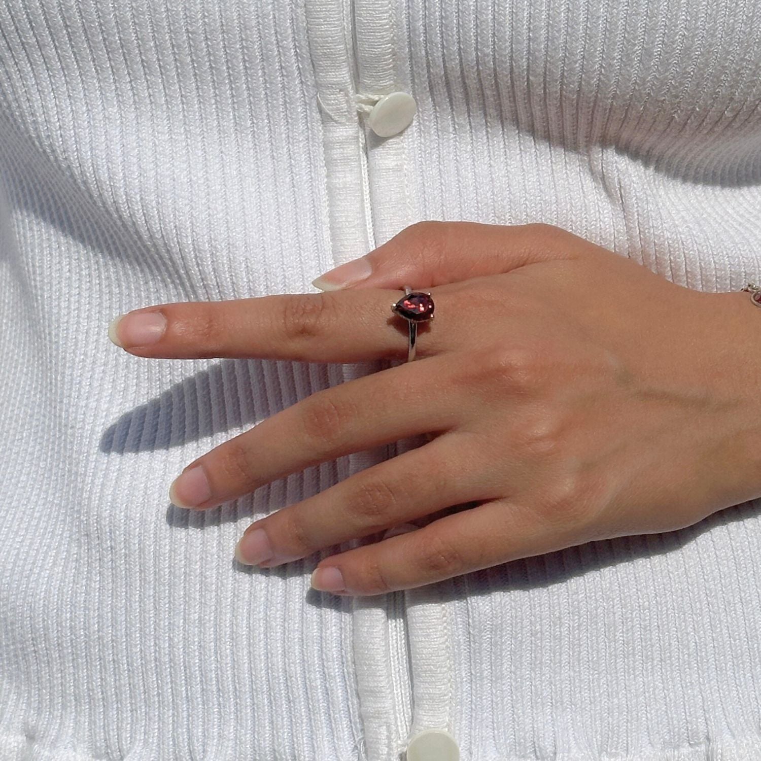 Myera Silver 925 Garnet Ring