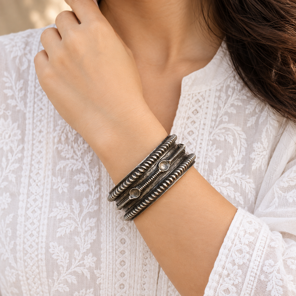 Gayatri Silver Handcuff