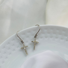 Modern stylish Glitzy Diamond Silver 925 Earrings