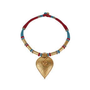 Gold plated boho drop necklace, Vermeil silver 925 boho necklace, Boho drop pendant necklace, Handcrafted boho style silver 925 necklace