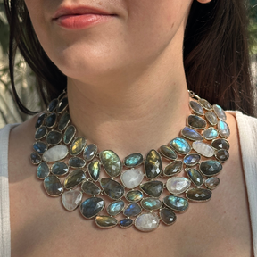 Handcrafted Labradorite Moonstone Pendant Necklace