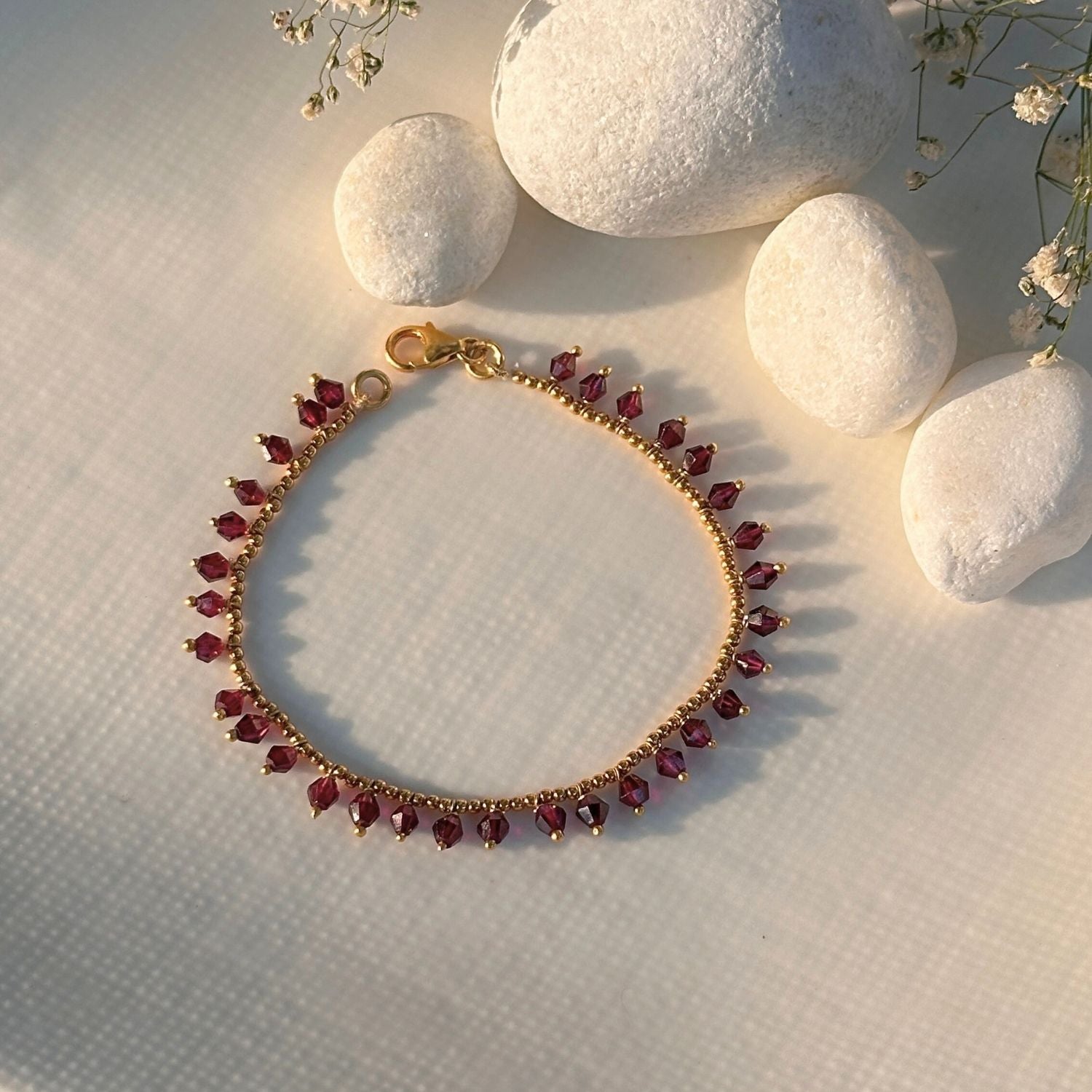 Garnet Bracelet gold plated bracelet, Bracelet, red bracelet, Garnet Bracelet, Natural garnet gemstone silver bracelet, Red garnet stone 925 silver bracelet with fine finish
