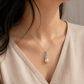 Isla Aquamarine & Pearl Silver 925 Pendant