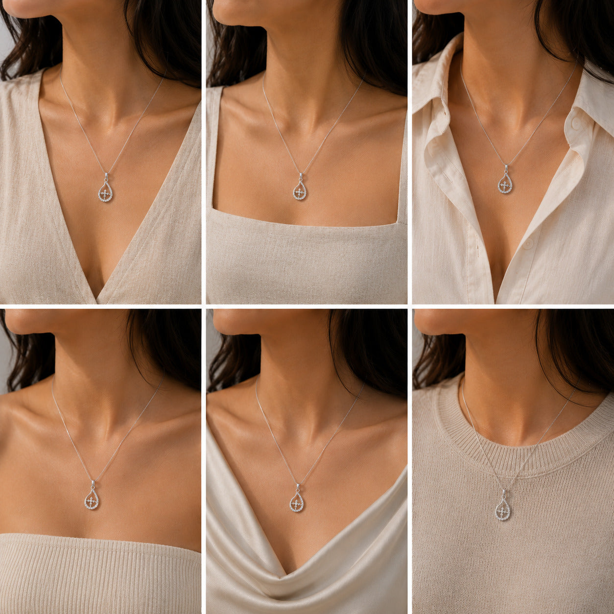 Isolde Silver 925 Diamond Pendant
