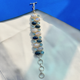 Gemstone, moonstone, Colorstone Silver 925 Bracelet