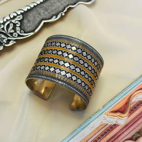 Festive Yellow Enamel Silver 925 Cuff Bangle