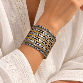 Kandhiri Enamel Silver 925 Cuff Bangle