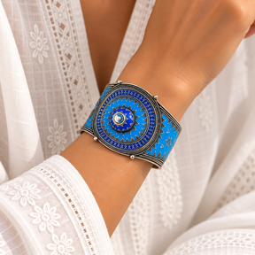 Kapla Enamel Silver 925 Cuff Bangle