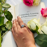 gemstone Aquamarine 925 Silver Heart Ring