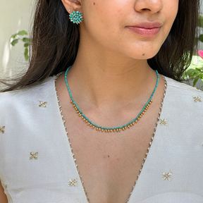 Haro Turquoise 18k Gold Plated Silver 925 Earring