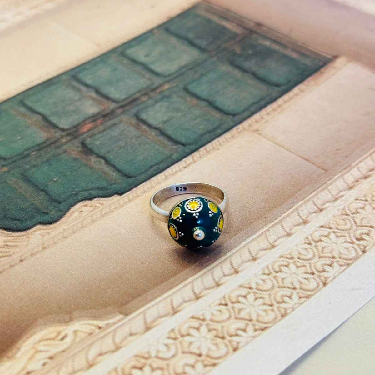 Festive Enamel Silver 925 Ring
