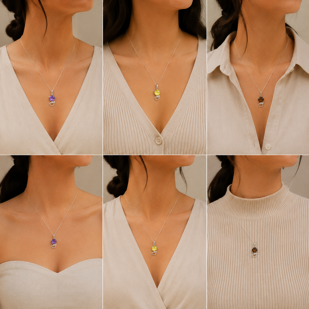 Mariana Multistone Silver 925 Pendant