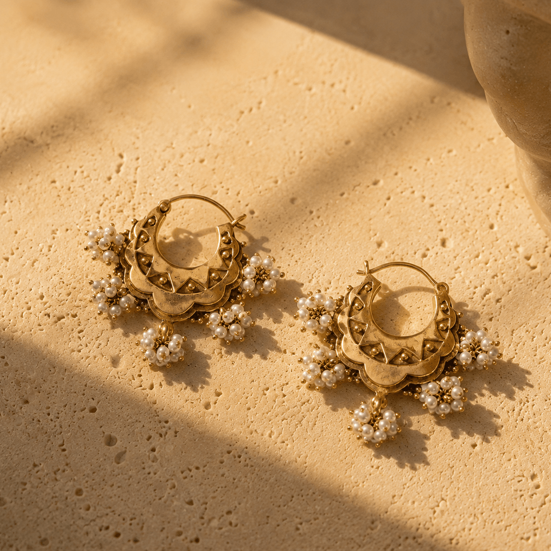 Mridu 18K Gold Plated Silver 925 Pearl Earrings