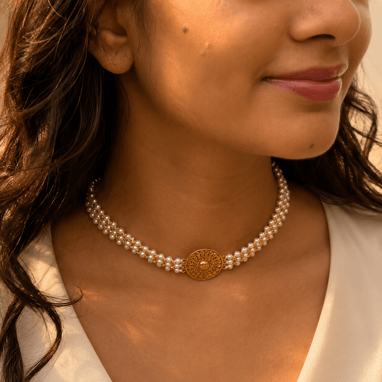 Mriyan 18K Gold Plated Silver 925 Choker Necklace