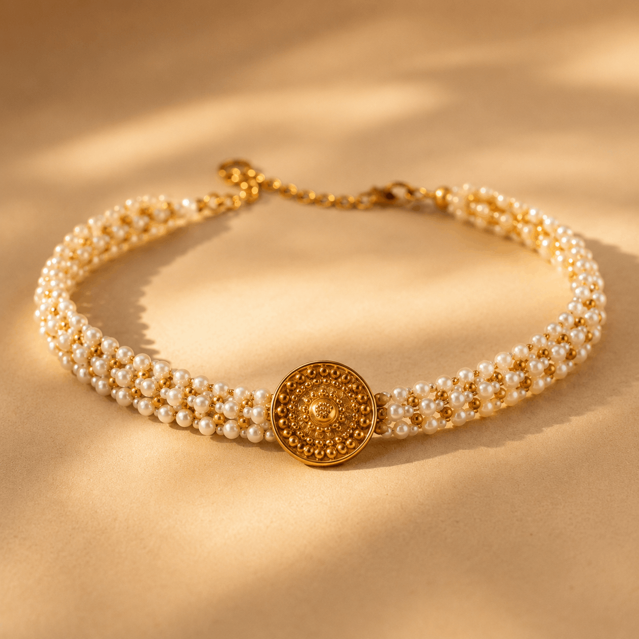 Mriyan 18K Gold Plated Silver 925 Choker Necklace
