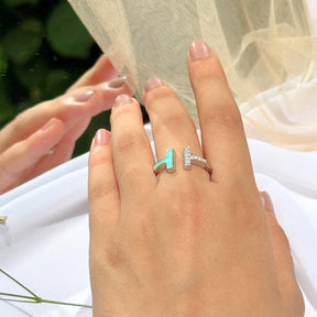 Everyday modern wear Turquoise Silver 925 Ring