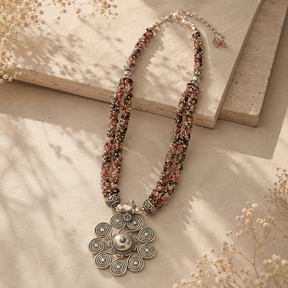 Neira Tourmaline Beads Silver 925 Pendant Necklace