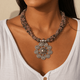 Neira Tourmaline Beads Silver 925 Pendant Necklace