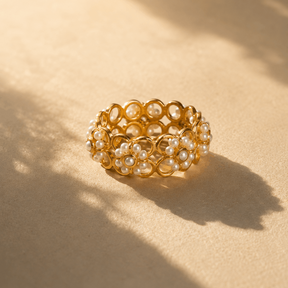 Niena 18K Gold Plated Silver 925 Pearls Ring