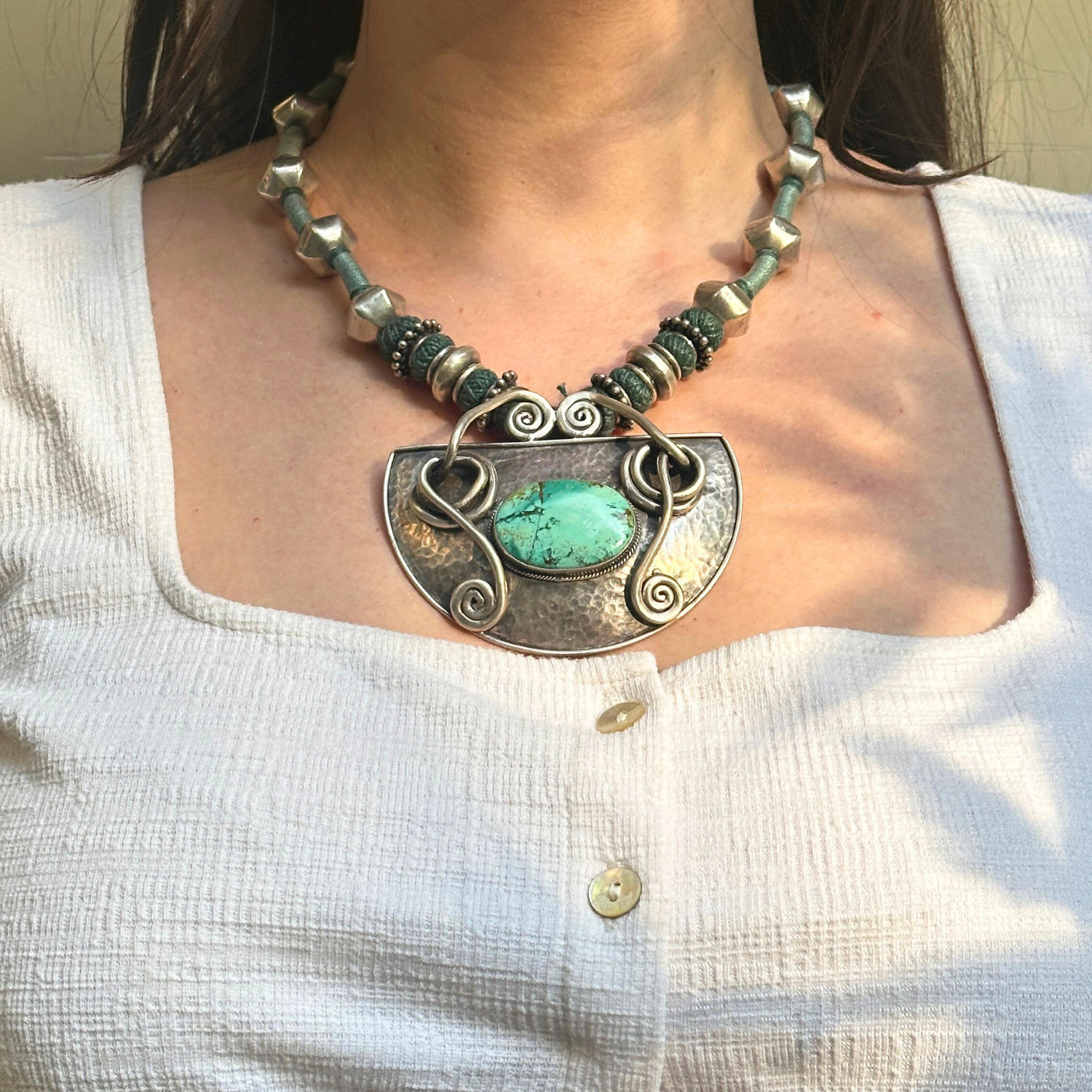 silver jewelry, Silver pendant necklace 