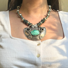 silver jewelry, Silver pendant necklace 