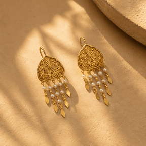 Noor 18K Gold Plated Silver 925 Pearl Earcuffs