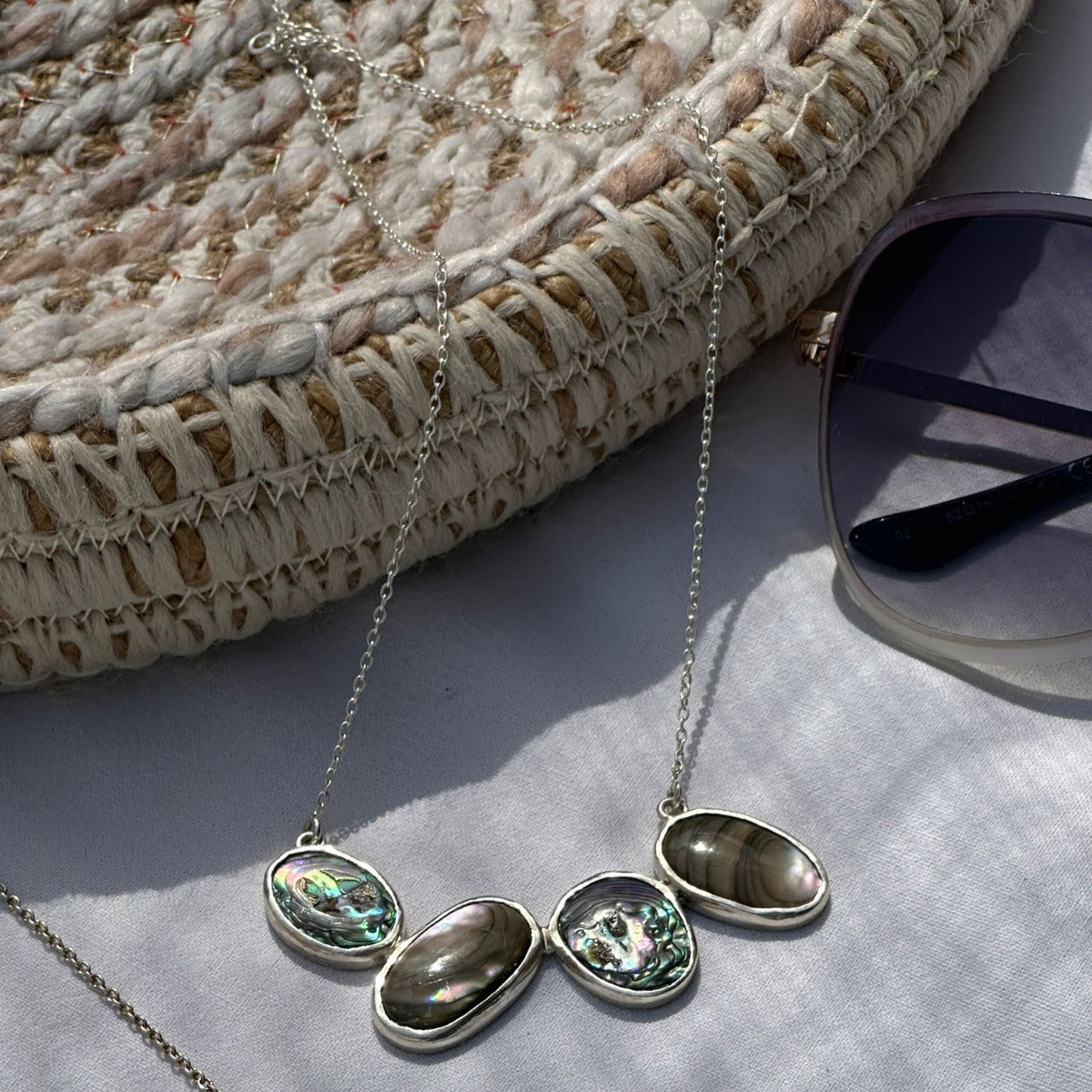 Gemstone Abalone Silver 925 Necklace