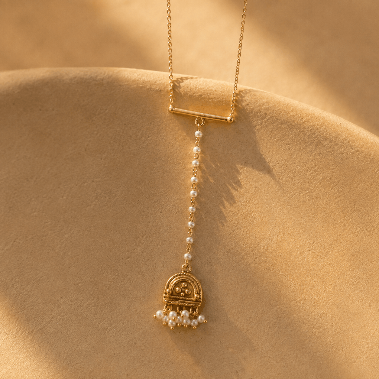 Ojasvni 18K Gold Plated Silver 925 T-shape Necklace
