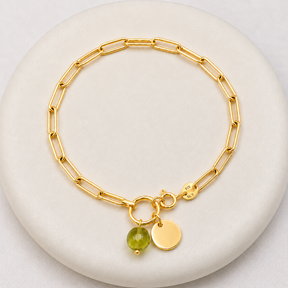 Gem & Initial Silver 925 Bracelet
