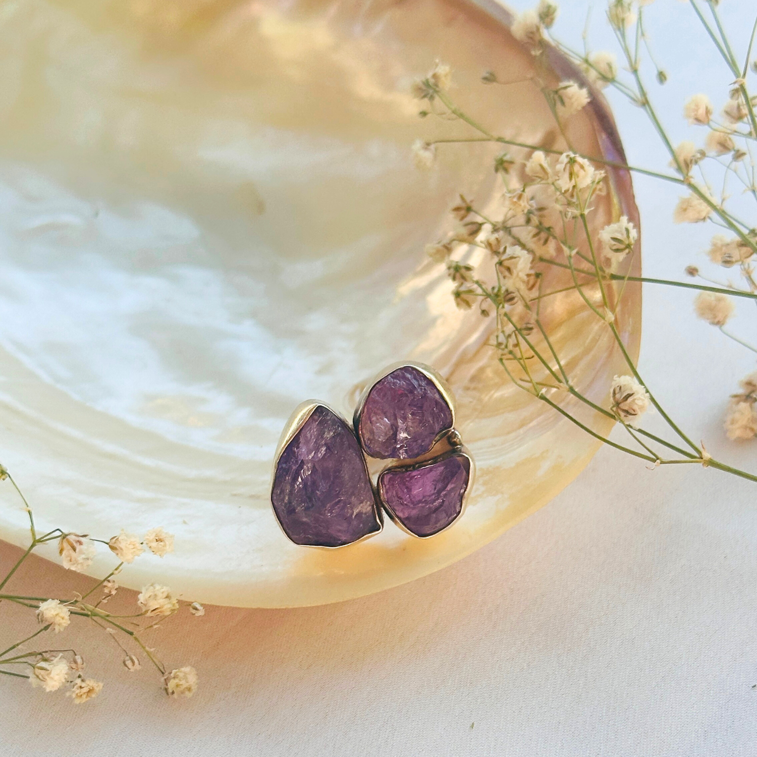 Purple amethyst 925 sterling silver ring